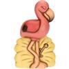 THUN - Fenicottero Rose Piccolo in Ceramica, Linea Eleganza Esotica - Statuina Decorativa da Collezione, Variante Colore Rosa con Finitura Lucida, Misure 6.4 x 4.0 x 10.2 Centimetri