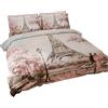 PETTI Artigiani Italiani - Set Copripiumino Una piazza e mezza 200x200 cm (1 Federa 50x80 cm Inclusa), Parure Copripiumino Morbida Microfibra con Stampa Digitale - Made in Italy - Paris
