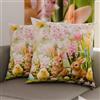 PETTI Artigiani Italiani - Coppia di Federe Cuscino Pasquali 35x35 cm in Microfibra, Cuscini Arredo di Pasqua, per Camera da Letto, Divano, Salotto, Set 2 Fodere Copricuscino, 100% Made in Italy