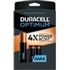 Duracell Optimum AAA Batterie | Confezione da 4 Pezzi | Batteria di Alimentazione Tripla A di Durata | Batteria alcalina AAA Ideale per Dispositivi domestici e da Ufficio | Confezione richiudibile per