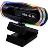 Ldbuejiaja Webcam per computer, streaming, 1080P, 60 fps/4K, 30 fps, con messa a fuoco automatica e illuminazione a colori, per webcam USB