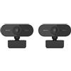 FOIJPPINP 2X Webcam 1080P con Microfono HD Webcam USB Camera per PC Laptop, Zoom, Skype, FaceTime, Linux