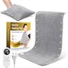 Eirolace 100 * 50 cm Termoforo Elettrico Extra Grande, 12 Impostazioni del Timer, 25~55° di Temperatura, Matrimoniale per Alleviare il Dolore Muscolare Lombare,Addome, Collo, Spalla