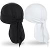 MELASA Durag - Bandana da ciclismo con teschio, fodera rinfrescante per casco, sciarpa per la testa del sudore, cappello da corsa per uomo, ciclismo, motociclismo, corsa, Bianco e nero., Taglia unica