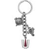 Tongari Portachiavi Shri Tirupati Balaji Tilak Shankha Chakra in acciaio inossidabile, Argento, Medium