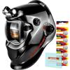 TRQWH Casco da Saldatore con Luce Casco da Saldatura Auto-Oscurante a Colore Vero per Uomini Casco da Saldatura a Energia Solare con 2 Sensori ad Arco Visiera Ampia 4/9-13 per TIG MIG ARC Maschera da