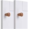 RICOLUS 2 Pezzi Maniglie Mobili Cucina in Legno Maniglia Cassetti Camera da Letto in Legno Manopola per Ante Legno Massello Naturale per Cucina Tiretti Porte (Single Hole 2)