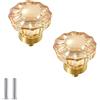 FEEIMOL 2 Pezzi Cristallo Manopola Maniglie per Armadietti Cucina Cassetto Porta Tirare Pomelli Trasparente Cristallo Vetro Manopola Maniglie per Mobili Singolo Foro