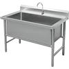 LBONG Lavello del Ristorante commerciale Lavandino Da Cucina Acciaio Inox Lavandino da Esterno di Utilità Lavamani industriale per la casa,Lavanderia,Giardino(120X70X80cm/47.2X27.5X31.4in)