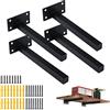 Tesyeux 4 Pezzi Staffe per Scaffali Industriale,Staffe per Mensole Pesanti,Mensola Galleggiant Supporto di Metallo Nero,Montato per Scaffali Stile Vintage,per Reggi Mensola,Cucina,Cuscinetto 40 kg(30cm/12in)