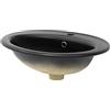 ML DESIGN modern living ML-Design Lavabo in Ceramica da Incasso Design Moderno Ovale 570 x 485 x 195 mm Finitura Nero Opaco Lavandino con Troppopieno Lavello d'Appoggio Lavamani Bacinella Sanitari Arredo per Bagno WC Ospiti
