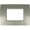 puntoluceled Placca Slim in tecnopolimero compatibile con BTicino Living Light Air 3 moduli Titanio - Cornice frontale da incasso cassetta 503