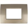 puntoluceled Placca Slim in tecnopolimero compatibile con BTicino Living Light Air 3 moduli Bronzo - Cornice frontale da incasso cassetta 503