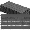 WOLTU Piastrelle per Pavimenti da Esterno Mattonelle Pavimentazione ad Incastro Click-Deck in Legno Composito, con 6 Pannelli da 30x60 cm Grigio