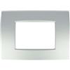 puntoluceled Placca Slim in tecnopolimero compatibile con BTicino Living Light Air 3 moduli Silver - Cornice frontale da incasso cassetta 503