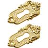 HUWOYG 4 pezzi in lega di zinco vintage copertura del buco della serratura chiave cassetto bocchetta angolare piastra Per Serratura Porta(Gold)