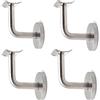 GVPOELR Supporto per corrimano, supporto per corrimano in acciaio inox, attacco per corrimano, per ringhiere supporto a parete in legno con rosone di copertura (4 pezzi)