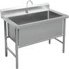 Generico Lavello Cucina 1 Vasca Autoportante in Acciaio Inox Lavandino da Lavoro Lavello del Ristorante Commerciale Lavandino da Esterno per Lavanderia Bar Garage o Ristorante (80 * 60 * 80)