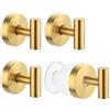 Segus Ganci a Ventosa Super Resistenti, 4 Pezzi Ganci Appendiabit Oro, Appendi Accappatoio Bagno, Porta Asciugamani Ventosa, Senza Foratura, Impermeabile, per Bagno, Hotel