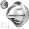 LALAGO Griglia di ventilazione rotonda, griglia di ventilazione in acciaio inossidabile 125mm, griglia di scarico aria, valvola di non ritorno integrata, griglia di protezione dalle intemperie con