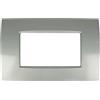 puntoluceled Placca Slim in tecnopolimero compatibile con BTicino Living Light Air 4 moduli Silver - Cornice frontale da incasso cassetta 504
