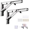 Viesap Staffa Pieghevole300mm, 2 Pezzi Mensola Pieghevole, Staffe Mensole Pesanti, Staffe Pieghevoli Inox, Supporto Tavolo Staffe Carico Massimo 50 KG, Per Garage, Cucina, Camera Da Letto Salvaspazio.