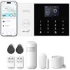PGST Sistema di Allarme GSM/WiFi con Sirena di Allarme da 120 dB, Telecomando Intelligente, display LCD, Annuncio vocale, Sicurezza per casa, ufficio