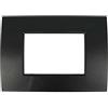 puntoluceled Placca Slim in tecnopolimero compatibile con BTicino Living Light Air 3 moduli Nero - Cornice frontale da incasso cassetta 503
