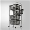 Metaltex Miami 80 ANIV - Carrello portaoggetti con 4 cestini estraibili. Colore: argento. Dimensioni: 83 x 30 x 38 cm