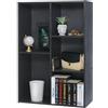 Iris Ohyama Mobile, librerie larghe 60 cm, Scaffale Angolare da Parete in Legno, 5 Livelli, Nero, Polivalente, Modulare, Aperto, Per Soggiorno, Ufficio, Libri, Decorazioni, Montaggio Facile, CX-23C