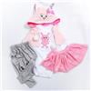 Scnbom reborn bambole vestiti per 45-60cm silicone femmina vere bambola toddler originali bambolotti maschio parti (Rosso rosa orso 5pcs Set)