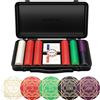 SLOWPLAY Set poker in ceramica Nash, fiches 12 g/43 mm, Texas Hold'em | 300 pezzi numerati; valigetta premium in PC; fiches in composito ceramico; Art Déco
