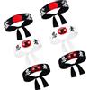 HOMSFOU 6 Pezzi Fascia Ninja Giapponese Leggera e Resistente, Bandana per Karate e Chef, Fasce da Sushi e Kung Fu, Accessori Costume Asiatico per Donne e Uomini, Multiuso per Sport
