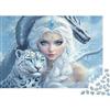 JWNDFKPVXZGL Tigre Bianca delle Nevi Puzzle 1000 Pezzi Carta per Adulti Drago Blu Puzzle per Famiglia Relax Regalo 52x38cm/1000pcs
