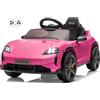 Mondial Toys Porsche Taycan Turbo S Macchina Elettrica per Bambini 12V con Telecomando Cintura a 3 Punti Fari a Led Bluetooth Auto Elettrica Full Optional (Rosa)