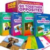 QUOKKA Superset of 4 Learning Flash Cards 4x52-208 Cards - Go Together&Opposites - Vocabulary Builder - Words&Sentences
