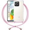ANFAIRLACE Cover Cordino Compatibile con Honor 400 Smart 4G 5G, Trasparente TPU Morbido Chiaro Silicone Laccio, Rosa