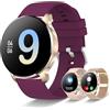 Iaret Smartwatch Donna Chiamata Bluetooth e Risposta Vivavoce, Smart Watch con Lettore Musicale Cardiofrequenzimetro SpO2 Sonno Calorie Notifiche Messaggi per Android/iOS (Bordeaux)