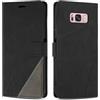 SONWO Cover per Samsung Galaxy S8, Flip Caso in PU Pelle Case Cover Custodia con Slot per Schede e Supporto Stand per Samsung S8, Nero