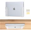 QZWEXAZ Supporto da parete per computer portatile, trasparente, con silicone antigraffio, ripiano salvaspazio per dispositivi spessi 28 mm, compatibile con MacBook Mini, Surface iPad e altri