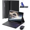 MicroTunk Per Samsung Galaxy Tab A11+ Plus (2025) 11 Pollici/Samsung Galaxy Tab A9+ Plus (2023) 11 Pollici Cover con Bluetooth Wireless Tastiera Ltaliano (QWERTY) e Mouse,Coperchio Protettivo Keyboard Case Nero