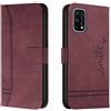 Bravoday Cover per Realme 7 PRO, Flip Custodia in Pelle PU Portafoglio Custodia per Realme 7 PRO, con Slot per Schede, Vino Rosso
