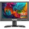 Suprlipy Mini monitor HDMI da 10,1 pollici 1920x1200 16:10 IPS Alloggiamento in metallo Schermo di visualizzazione LCD a colori con HDMI/VGA/AV/BNC Ingresso auricolare Doppio altoparlante incorporato