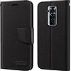 Shantime Custodia Portafoglio Flip in Tessuto Oxford Compatibile con Tecno Phantom X, Cover Protettiva Magnetica con Slot Carte e Supporto(Nero)
