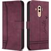 Bravoday Cover per Huawei Mate 10 PRO/Huawei Mate 10 PRO, Flip Custodia in Pelle PU con Slot per Schede, Portafoglio Custodia per Huawei Mate 10 PRO/Huawei Mate 10 PRO, Vino Rosso