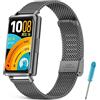 WindRen Metallo Cinturino Compatibile con Huawei Band 11/Huawei Band 11 Pro Uomo Donna, Cinturini di Ricambio in Acciaio Inossidabile con Chiusura Regolabile (Orologio Non Incluso)