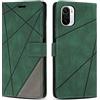 SONWO Cover per Xiaomi Poco F3 Custodia, Flip Caso in PU Pelle Case Cover Premium Portafoglio Custodia per Xiaomi Poco F3, Slot per Schede, Supporto Stand, Verde