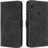 OKZone Cover per Huawei Y6 2019/Honor 8A/Y6 Prime 2019, Custodia a Libro in Pelle Protettiva Folio Portafoglio con Chiusura Magnetica e Slot per Carte Wallet Case Flip Antiurto Cover (Nero)