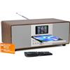 MangoKit MS4 Lettore CD Radio DAB Sistema Hifi I Bluetooth I Potente sistema stereo I Radio digitale DAB+IAcoustic Wood Cabinet I Lettore CD I 40 preset, Jack per cuffie I Finitura noce