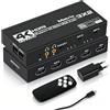 VeftBltrem Switch Hdmi 4K 60Hz 3x2, HDMI Switch Splitter 3 in 2 Out, HDCP 2.3 HDR10 18Gbps, mit IR Telecomando & 3.5mm Audio Extractor, Supporto 4K@60Hz, HDCP 2.2, per Switch, PS5, Xbox, PC